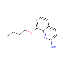 CCCCOc1cccc2ccc(N)nc12 ZINC000003819536