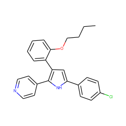 CCCCOc1ccccc1-c1cc(-c2ccc(Cl)cc2)[nH]c1-c1ccncc1 ZINC000027728438