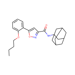 CCCCOc1ccccc1-c1cc(C(=O)NC23CC4CC(CC(C4)C2)C3)no1 ZINC000096911093