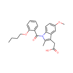 CCCCOc1ccccc1C(=O)n1c(C)c(CC(=O)O)c2cc(OC)ccc21 ZINC000028374975