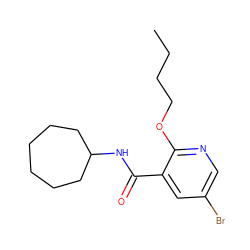 CCCCOc1ncc(Br)cc1C(=O)NC1CCCCCC1 ZINC000103266713