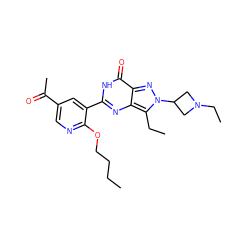 CCCCOc1ncc(C(C)=O)cc1-c1nc2c(CC)n(C3CN(CC)C3)nc2c(=O)[nH]1 ZINC000014955538