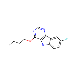 CCCCOc1ncnc2c1[nH]c1ccc(F)cc12 ZINC000101670531