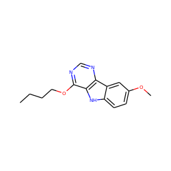 CCCCOc1ncnc2c1[nH]c1ccc(OC)cc12 ZINC000101512062