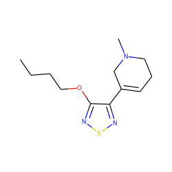 CCCCOc1nsnc1C1=CCCN(C)C1 ZINC000001548133