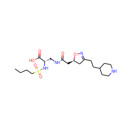 CCCCS(=O)(=O)N[C@@H](CNC(=O)C[C@@H]1CC(CCC2CCNCC2)=NO1)C(=O)O ZINC000013763433