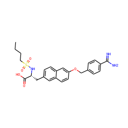 CCCCS(=O)(=O)N[C@H](Cc1ccc2cc(OCc3ccc(C(=N)N)cc3)ccc2c1)C(=O)O ZINC001772619045