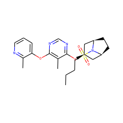 CCCCS(=O)(=O)N1[C@H]2CC[C@@H]1C[C@H](Oc1ncnc(Oc3cccnc3C)c1C)C2 ZINC000103228751