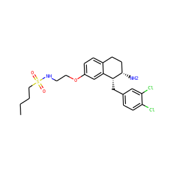 CCCCS(=O)(=O)NCCOc1ccc2c(c1)[C@@H](Cc1ccc(Cl)c(Cl)c1)[C@@H](N)CC2 ZINC000142561434