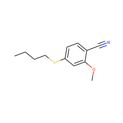 CCCCSc1ccc(C#N)c(OC)c1 ZINC000040380219