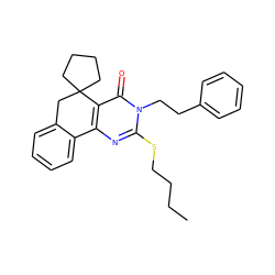 CCCCSc1nc2c(c(=O)n1CCc1ccccc1)C1(CCCC1)Cc1ccccc1-2 ZINC000001823282