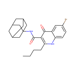 CCCCc1[nH]c2ccc(Br)cc2c(=O)c1C(=O)NC12CC3CC(CC(C3)C1)C2 ZINC000072106343