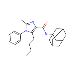 CCCCc1c(C(=O)NC23CC4CC(CC(C4)C2)C3)nc(C)n1-c1ccccc1 ZINC000045364965