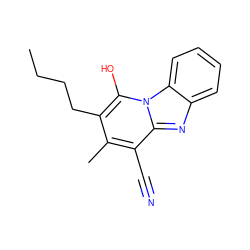 CCCCc1c(C)c(C#N)c2nc3ccccc3n2c1O ZINC000002684060