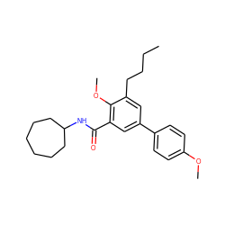 CCCCc1cc(-c2ccc(OC)cc2)cc(C(=O)NC2CCCCCC2)c1OC ZINC000299855007