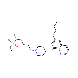 CCCCc1cc(OC2CCN(CCCCN(C)S(=O)(=O)CC)CC2)c2ncccc2c1 ZINC000059029366