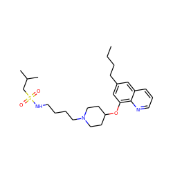 CCCCc1cc(OC2CCN(CCCCNS(=O)(=O)CC(C)C)CC2)c2ncccc2c1 ZINC000059029102