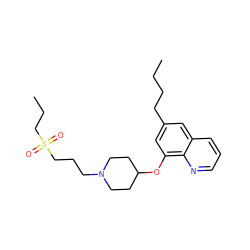 CCCCc1cc(OC2CCN(CCCS(=O)(=O)CCC)CC2)c2ncccc2c1 ZINC000059028326