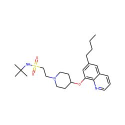 CCCCc1cc(OC2CCN(CCS(=O)(=O)NC(C)(C)C)CC2)c2ncccc2c1 ZINC000059029378