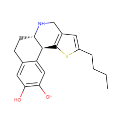 CCCCc1cc2c(s1)[C@H]1c3cc(O)c(O)cc3CC[C@@H]1NC2 ZINC000013762008