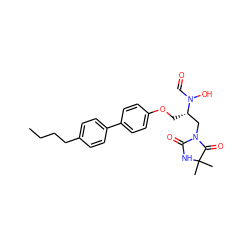 CCCCc1ccc(-c2ccc(OC[C@@H](CN3C(=O)NC(C)(C)C3=O)N(O)C=O)cc2)cc1 ZINC000029339853