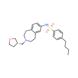 CCCCc1ccc(S(=O)(=O)Nc2ccc3c(c2)CCN(C[C@@H]2CCOC2)CC3)cc1 ZINC000049013947