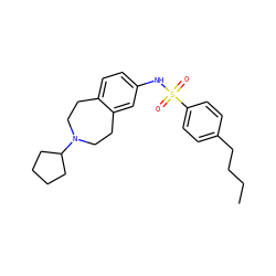 CCCCc1ccc(S(=O)(=O)Nc2ccc3c(c2)CCN(C2CCCC2)CC3)cc1 ZINC000049013715