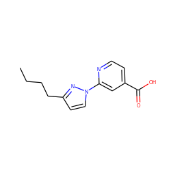 CCCCc1ccn(-c2cc(C(=O)O)ccn2)n1 ZINC000148178505