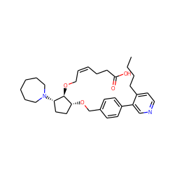 CCCCc1ccncc1-c1ccc(CO[C@@H]2CC[C@H](N3CCCCCC3)[C@H]2OC/C=C\CCC(=O)O)cc1 ZINC000027736708