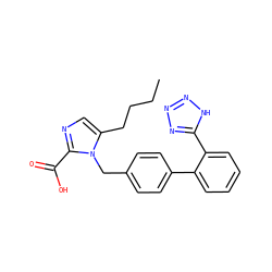 CCCCc1cnc(C(=O)O)n1Cc1ccc(-c2ccccc2-c2nnn[nH]2)cc1 ZINC000038797280