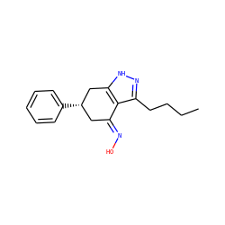 CCCCc1n[nH]c2c1/C(=N/O)C[C@H](c1ccccc1)C2 ZINC000018032774