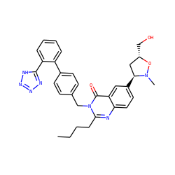 CCCCc1nc2ccc([C@H]3C[C@H](CO)ON3C)cc2c(=O)n1Cc1ccc(-c2ccccc2-c2nnn[nH]2)cc1 ZINC000003843029