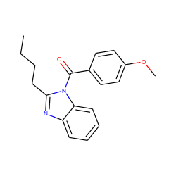 CCCCc1nc2ccccc2n1C(=O)c1ccc(OC)cc1 ZINC001772631239