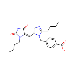 CCCCc1ncc(/C=C2\C(=O)NC(=O)N2CCCC)n1Cc1ccc(C(=O)O)cc1 ZINC000013743403