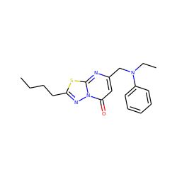 CCCCc1nn2c(=O)cc(CN(CC)c3ccccc3)nc2s1 ZINC000008602712