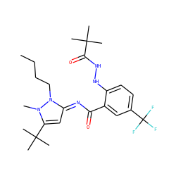 CCCCn1/c(=N/C(=O)c2cc(C(F)(F)F)ccc2NNC(=O)C(C)(C)C)cc(C(C)(C)C)n1C ZINC000113478170