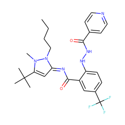 CCCCn1/c(=N/C(=O)c2cc(C(F)(F)F)ccc2NNC(=O)c2ccncc2)cc(C(C)(C)C)n1C ZINC000113479350