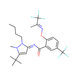 CCCCn1/c(=N/C(=O)c2cc(C(F)(F)F)ccc2O/N=C(\C)C(F)(F)F)cc(C(C)(C)C)n1C ZINC000113477017