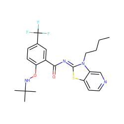 CCCCn1/c(=N/C(=O)c2cc(C(F)(F)F)ccc2ONC(C)(C)C)sc2ccncc21 ZINC000139304682