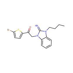 CCCCn1c(=N)n(CC(=O)c2ccc(Br)s2)c2ccccc21 ZINC000019757446