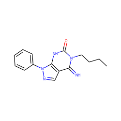 CCCCn1c(=O)[nH]c2c(cnn2-c2ccccc2)c1=N ZINC000100651752