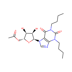 CCCCn1c(=O)c2c(ncn2[C@H]2O[C@H](OC(C)=O)[C@@H](O)[C@H]2O)n(CCCC)c1=O ZINC000049785920