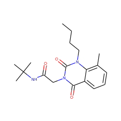 CCCCn1c(=O)n(CC(=O)NC(C)(C)C)c(=O)c2cccc(C)c21 ZINC001772590681