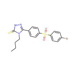 CCCCn1c(-c2ccc(S(=O)(=O)c3ccc(Br)cc3)cc2)n[nH]c1=S ZINC000028522706