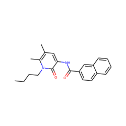 CCCCn1c(C)c(C)cc(NC(=O)c2ccc3ccccc3c2)c1=O ZINC000095602928