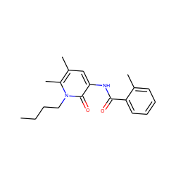 CCCCn1c(C)c(C)cc(NC(=O)c2ccccc2C)c1=O ZINC000095605888