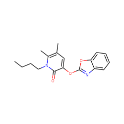 CCCCn1c(C)c(C)cc(Oc2nc3ccccc3o2)c1=O ZINC000095601110