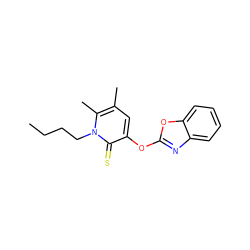 CCCCn1c(C)c(C)cc(Oc2nc3ccccc3o2)c1=S ZINC000095605072