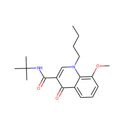 CCCCn1cc(C(=O)NC(C)(C)C)c(=O)c2cccc(OC)c21 ZINC000299867859