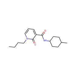 CCCCn1cccc(C(=O)NC2CCC(C)CC2)c1=O ZINC000103263588